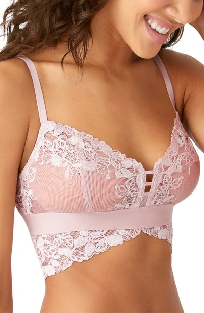 Wacoal B.tempt'd By  Opening Act Lace & Mesh Bralette In Blush Pink