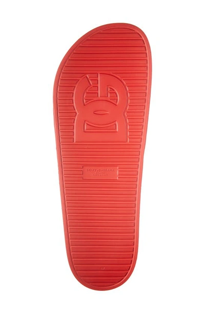 Shop Dolce & Gabbana Logo Embossed Sport Slide In Red/white