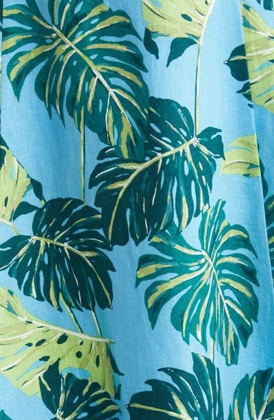 Draper James June Floral Linen Midi Dress In Blue Multi