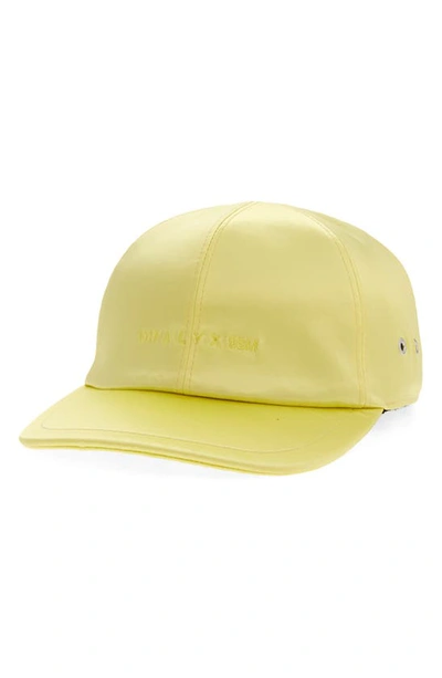 Shop Alyx Logo Embroidered Satin Baseball Cap In Yellow