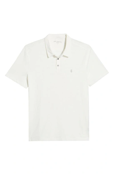 John Varvatos Victor Solid Slub Cotton Polo In Salt