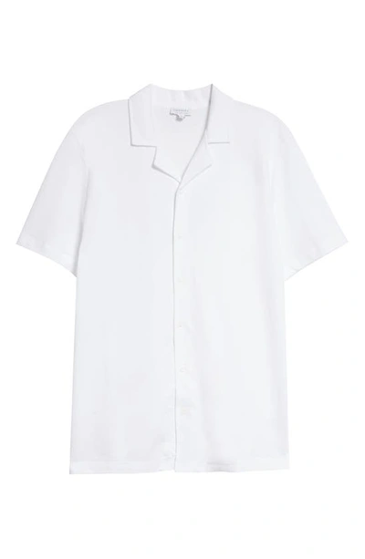 Shop Sunspel Riviera Cotton Button-up Shirt In White