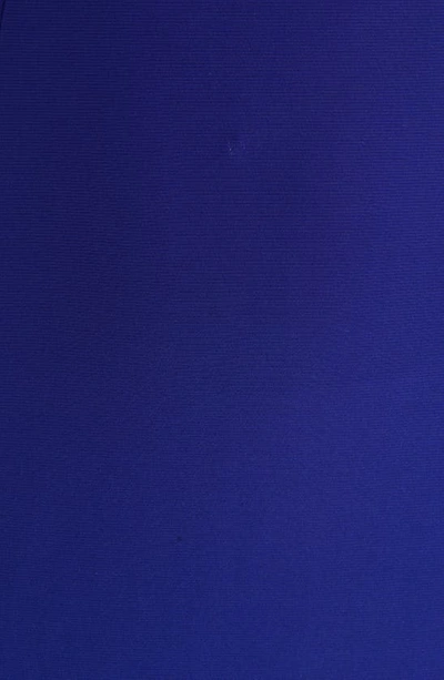 Morgan & Co. Cleo Crystal Detail Open Back Gown In Electric Blue