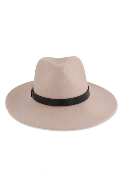 Allsaints Rivet Logo Fedora In Taupe Warm Bass