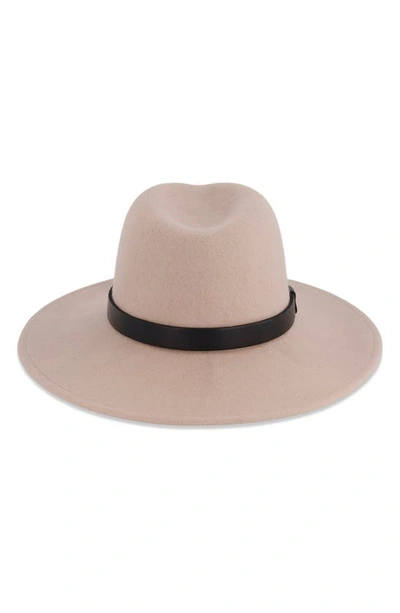 Allsaints Rivet Logo Fedora In Taupe Warm Bass