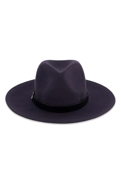 Allsaints Rivet Logo Fedora In Cinder And Antique Nickel