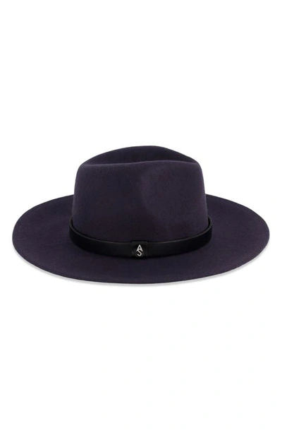 Allsaints Rivet Logo Fedora In Cinder And Antique Nickel