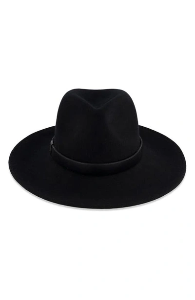 Allsaints Rivet Logo Fedora In Matte Black