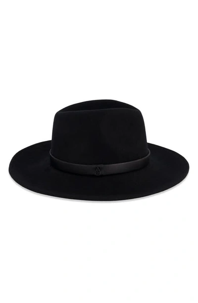 Allsaints Rivet Logo Fedora In Matte Black
