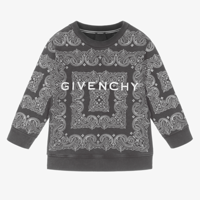 Shop Givenchy Boys Grey 4g Bandana Sweatshirt In Black