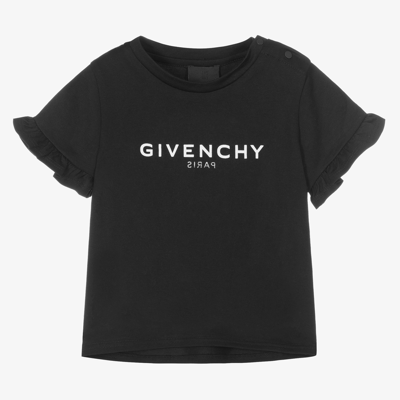 Shop Givenchy Girls Black Cotton T-shirt