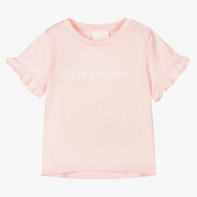 Shop Givenchy Girls Pink Cotton T-shirt