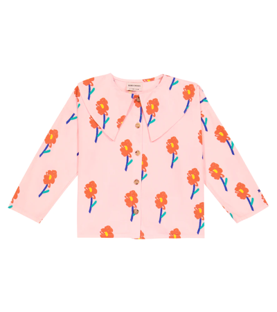 Shop Bobo Choses Floral Cotton Blouse In Pink