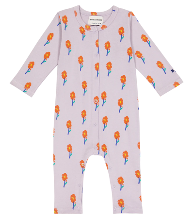 Shop Bobo Choses Baby Floral Cotton Onesie In Purple