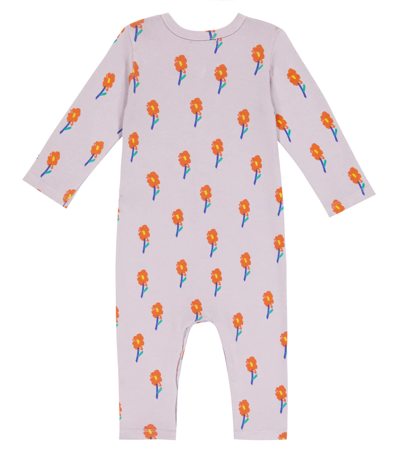 Shop Bobo Choses Baby Floral Cotton Onesie In Purple