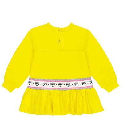 Shop Monnalisa X Chiara Ferragni Baby Jersey Sweatshirt Dress In Blazing