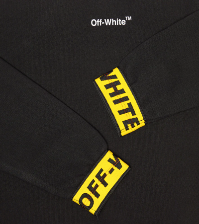 Shop Off-white Logo Cotton Jersey Sweatshirt In Yellow