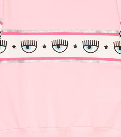 Shop Monnalisa X Chiara Ferragni Eye-motif Jersey Sweatshirt In Pink