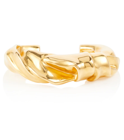 Shop Loewe Twisted Brass Arm Cuff In Gold