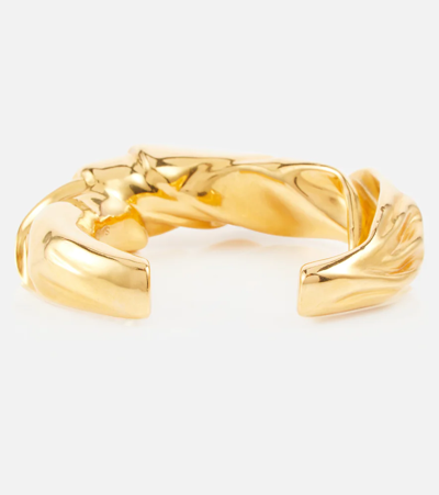 Shop Loewe Twisted Brass Arm Cuff In Gold