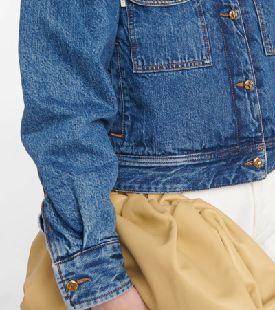 Blazé Milano Blaze Milano 'shire Sapphire' Denim Jacket With Teddy Fleece Lining In Blue