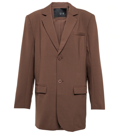 Shop Sir Single-breasted Wool-blend Blazer In Chocolat