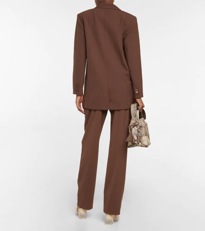Sir Adrian Padded-shoulder Single-breasted Woven Blazer In Chocolat