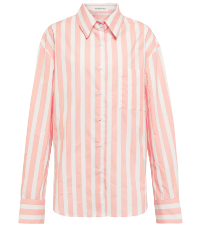 Shop The Frankie Shop Lui Striped Cotton Shirt In Pink Stripe