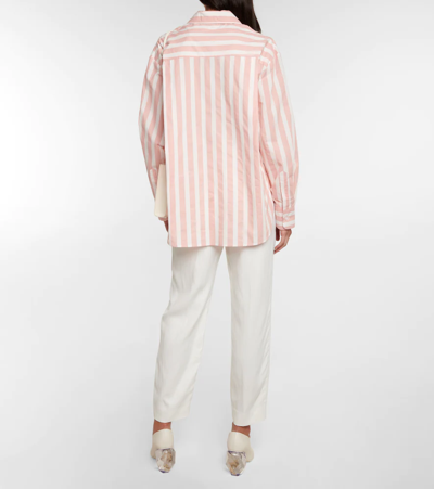 Shop The Frankie Shop Lui Striped Cotton Shirt In Pink Stripe