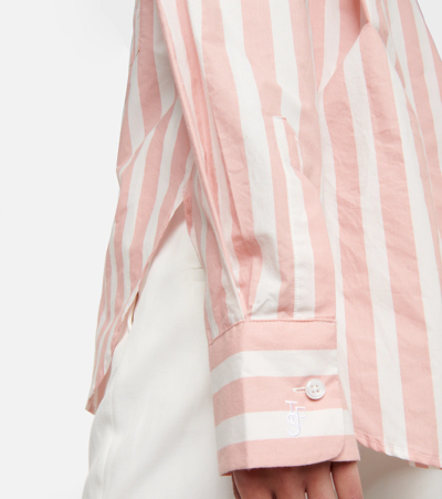 Shop The Frankie Shop Lui Striped Cotton Shirt In Pink Stripe