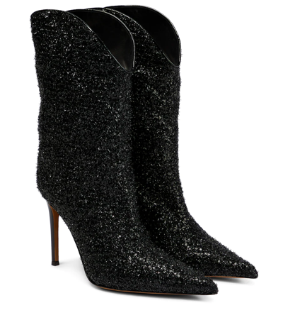 Shop Alexandre Vauthier Sequined Ankle Boots In Black