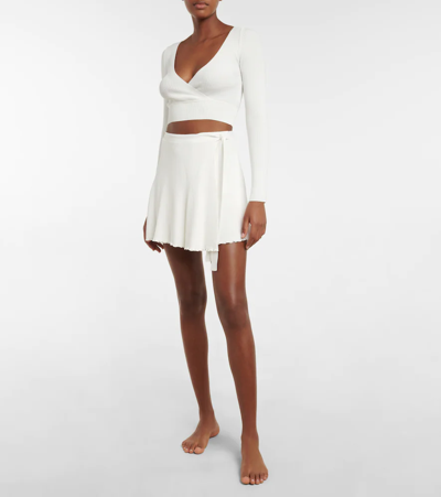 Shop Live The Process Malia Ribbed-knit Tennis Miniskirt In White