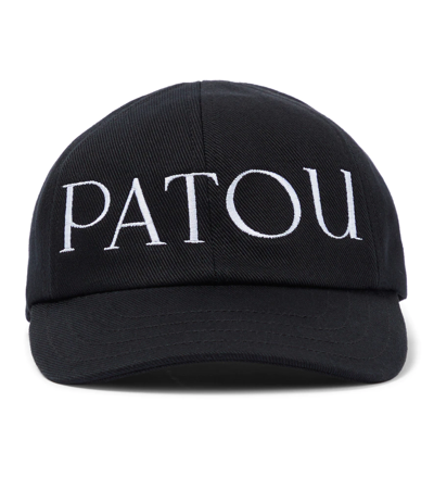 Shop Patou Logo Cotton Twill Baseball Cap In Black