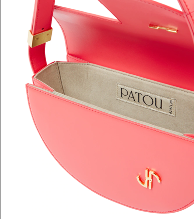 Shop Patou Le  Leather Shoulder Bag In Confetti Pink