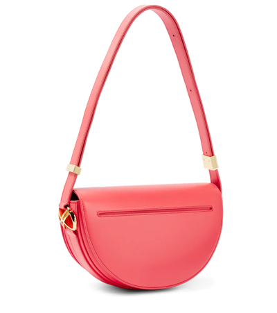Shop Patou Le  Leather Shoulder Bag In Confetti Pink