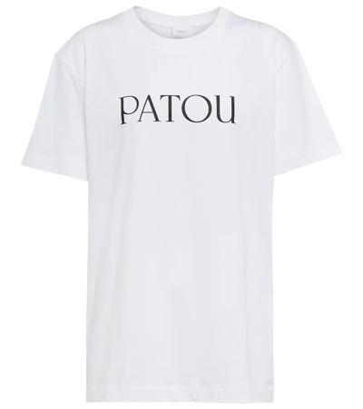 Shop Patou Logo Cotton Jersey T-shirt In White
