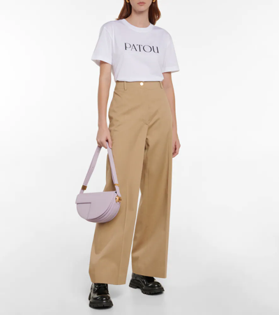 Shop Patou Logo Cotton Jersey T-shirt In White