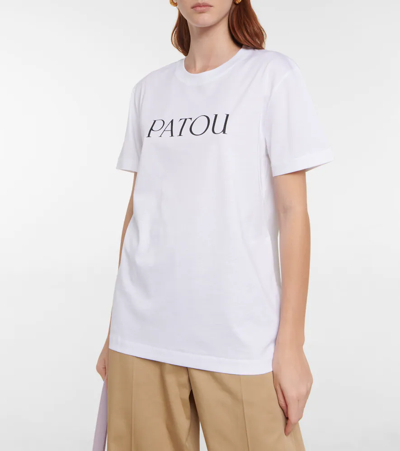 Shop Patou Logo Cotton Jersey T-shirt In White