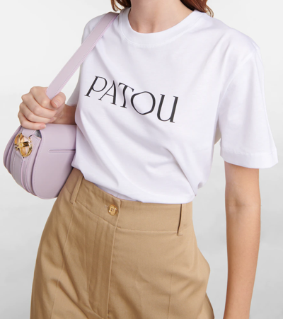Shop Patou Logo Cotton Jersey T-shirt In White