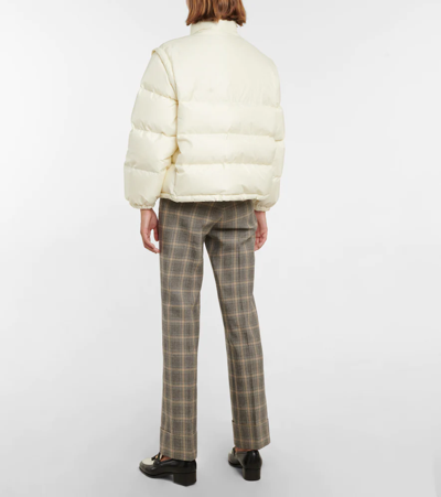 Shop Gucci Quilted Down Jacket In Natural White/mix