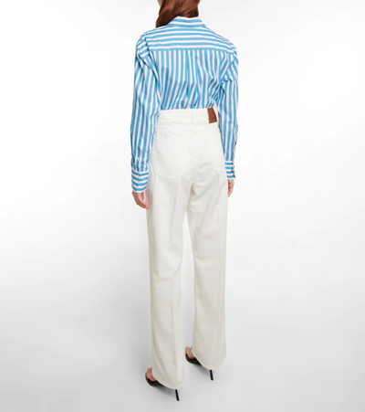 Shop Victoria Beckham High-rise Wide-leg Jeans In Off White