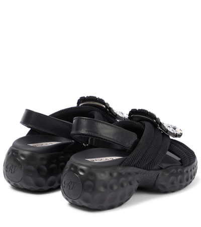 Roger Vivier 40mm Viv Run Scuba Sandals In Nero