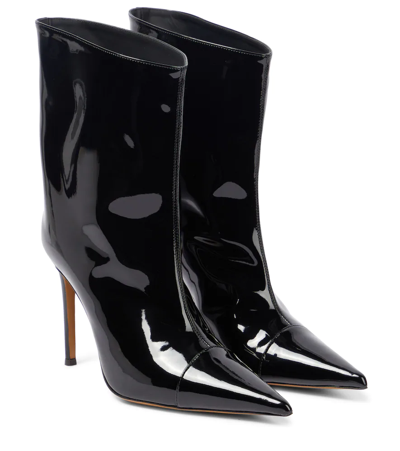Shop Alexandre Vauthier Patent Leather Ankle Boots In Black