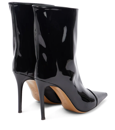 Shop Alexandre Vauthier Patent Leather Ankle Boots In Black