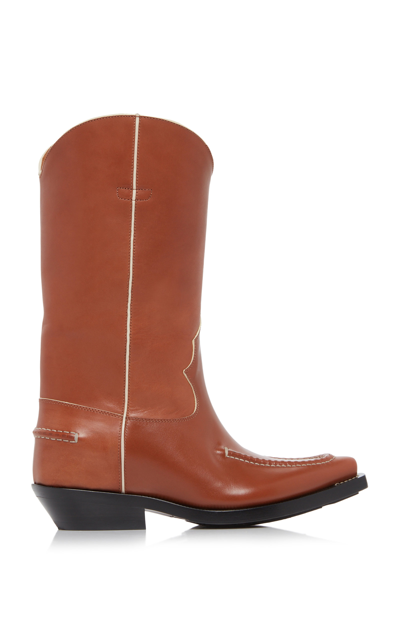 Shop Chloé Nellie Leather Boots In Brown