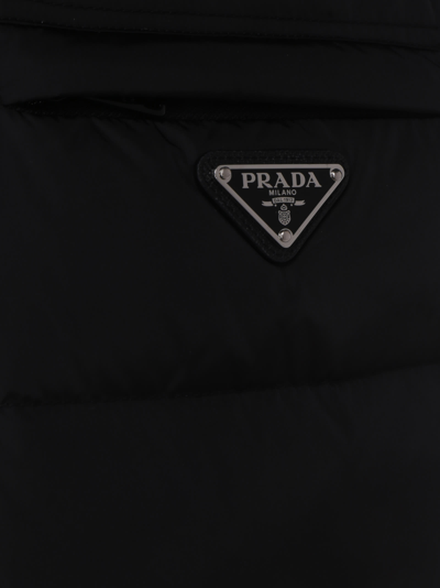 Shop Prada Down Jacket Vest In Black