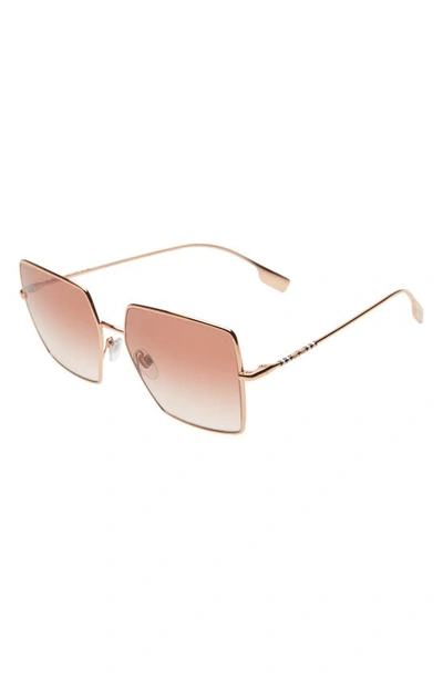 Shop Burberry 58mm Square Sunglasses In Rose Gold/ Gradient Pink
