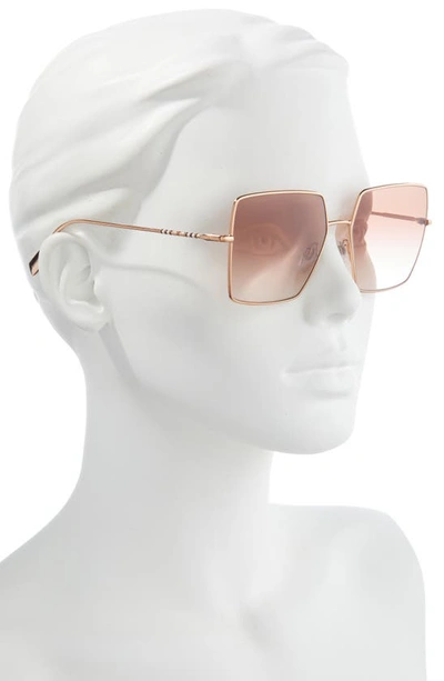 Shop Burberry 58mm Square Sunglasses In Rose Gold/ Gradient Pink