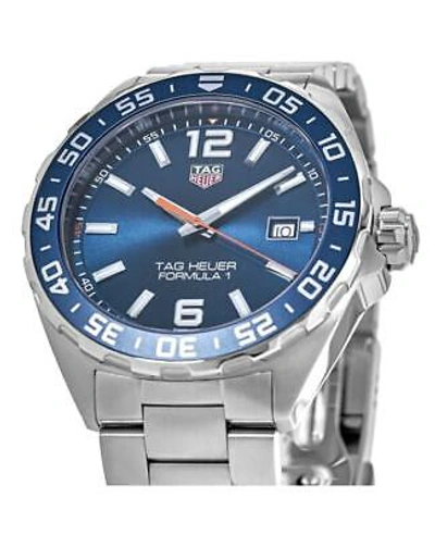 Pre-owned Tag Heuer Formula 1 Quartz 43mm Blue Dial Steel Men's Watch Waz1010.ba0842