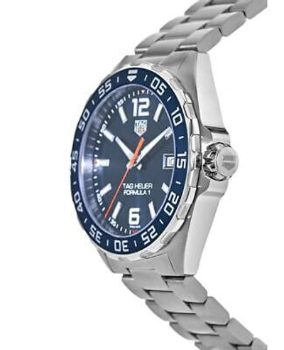 Pre-owned Tag Heuer Formula 1 Quartz 43mm Blue Dial Steel Men's Watch Waz1010.ba0842